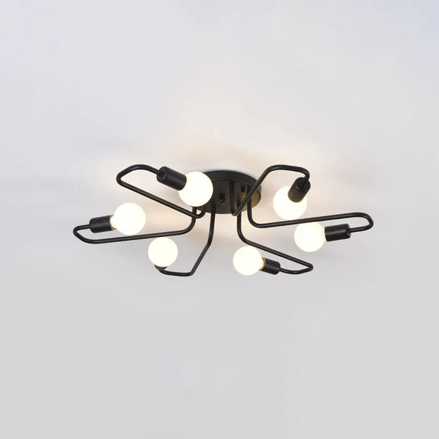 Modernistická luster Hexa 6, 6x E27, čierny, moderný dizajn
