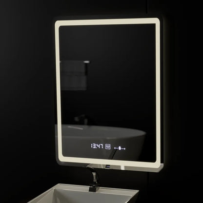 Obdĺžnikové LED zrkadlo 60x80cm Motionglow Sensor Marcellow Wizz Systém rozmrazujúcej hodiny a smiešne teplomer