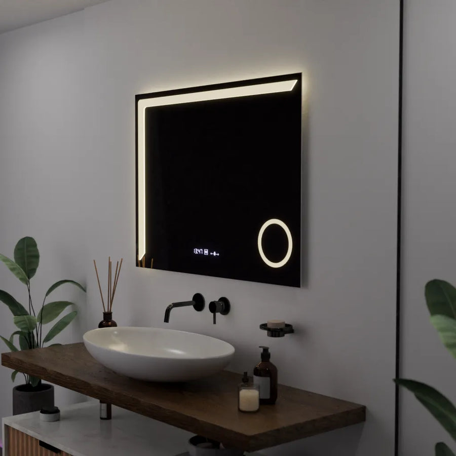 Zrkadlové obdĺžnikové obdĺžnikové 80x60cm presnosť Motionglow Marcello Demonantické odmrazovanie hodín