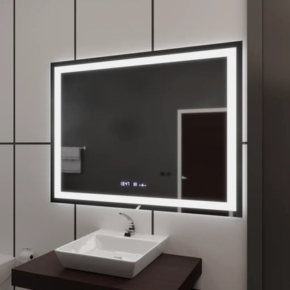 Zrkadlo LED obdĺžnikový obdĺžnik 120x80cm Vérité Motionglow Marcello, deaktivujúci systém, teplomer a hodiny, daimable