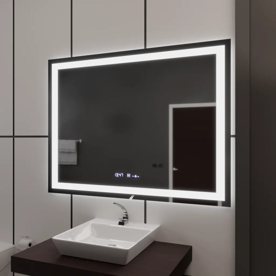 Zrkadlo LED obdĺžnikový obdĺžnik 120x80cm Vérité Motionglow Marcello, deaktivujúci systém, teplomer a hodiny, daimable