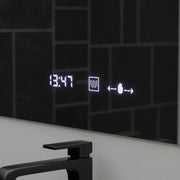 Zrkadlové obdĺžnikové obdĺžniky 120x80cm Absolu Motionglow Marcello Demonantling Clock a primeraný teplomer