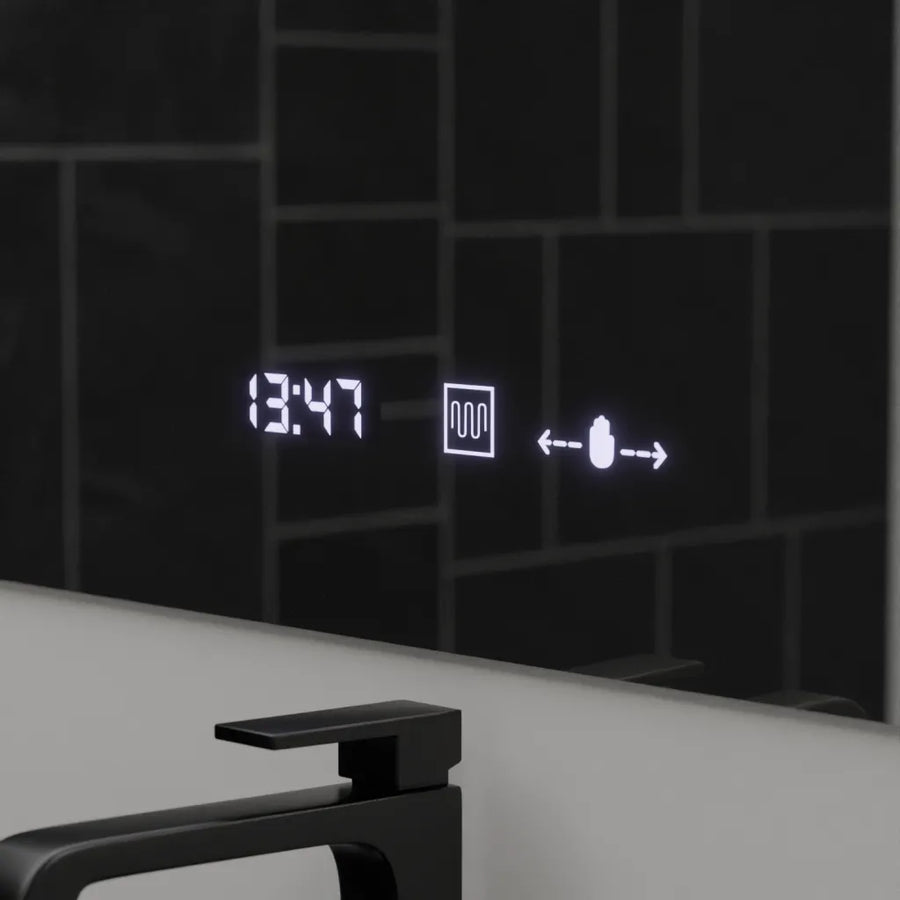 Zrkadlové obdĺžnikové obdĺžniky 120x80cm Absolu Motionglow Marcello Demonantling Clock a primeraný teplomer