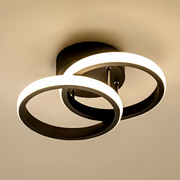 LED luster VERTEX CIRCULA 22W, 2 kruhy, kovové rámy, studené/teplé/neutrálne svetlo, čierny