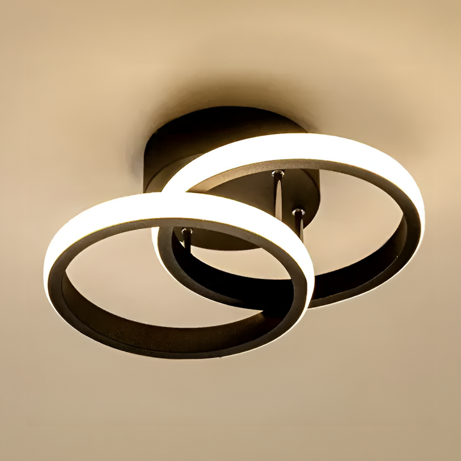 LED luster VERTEX CIRCULA 22W, 2 kruhy, kovové rámy, studené/teplé/neutrálne svetlo, čierny