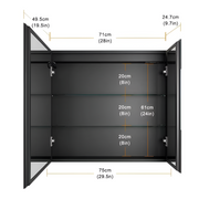 Kabinet Helena s LED zrkadlom DBP120 75x70 biela