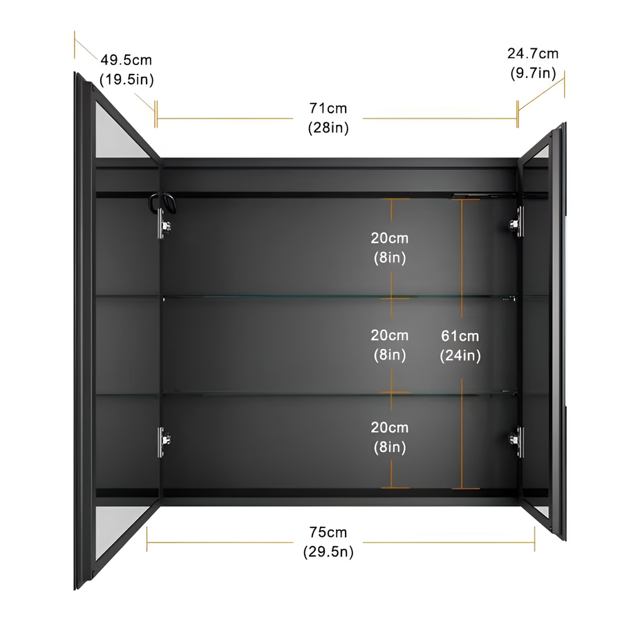 Kabinet Helena s LED zrkadlom DBP120 75x70 biela