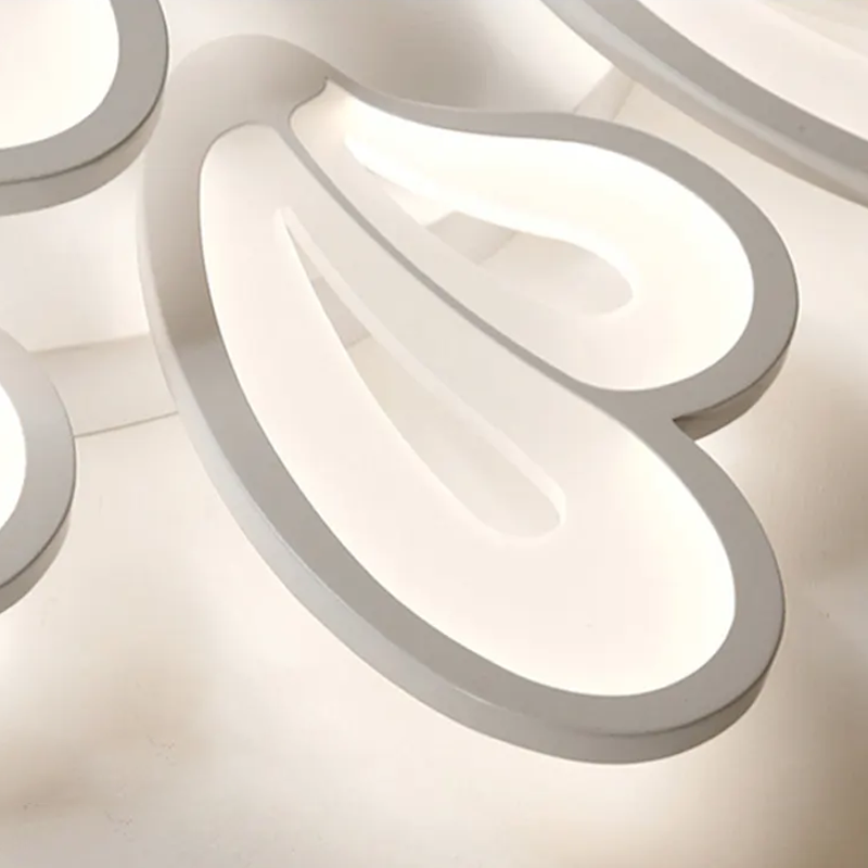 LED luster s diaľkovým ovládaním kvetu, 60 W, 5 okvetných lístkov, studené/horúce/neutrálne svetlo, nestabilné, biele