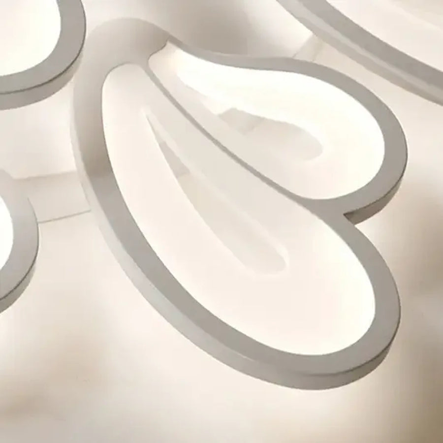 LED luster s diaľkovým ovládaním kvetu, 60 W, 5 okvetných lístkov, studené/horúce/neutrálne svetlo, nestabilné, biele