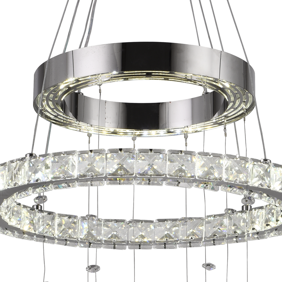 LED kryštál LULUS s 118 W Silver Latifah Diaľkovým ovládaním