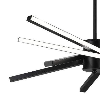 LED luster s diaľkovým ovládaním LT176/5BK, 69W, 5 prvkov, studené/teplé/neutrálne svetlo, stmievateľné, čierne, výškovo nastaviteľné