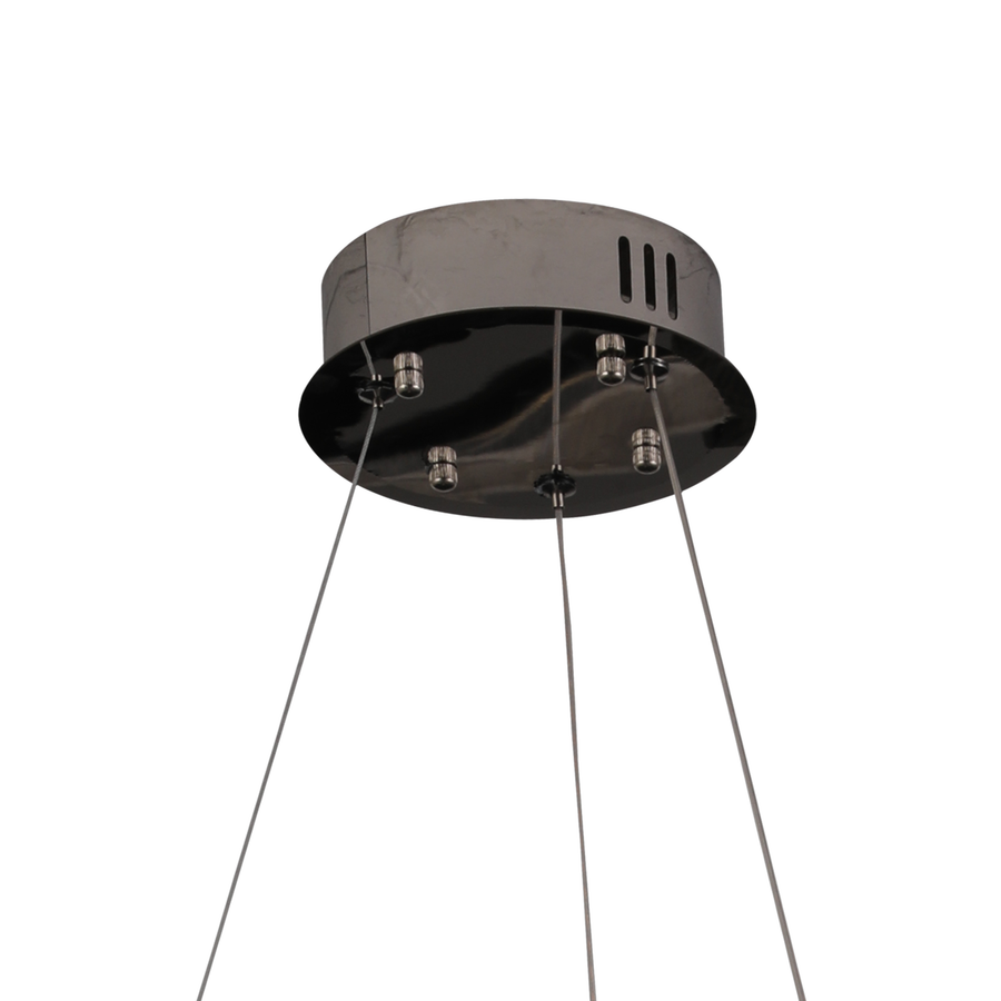 LED krištáľový luster 30W, CC370/500CH, priemer 49cm, lesklý chróm, teplé neutrálne studené svetlo 3000K/4000K/6000K Nastaviteľná výška, kov a krištáľ