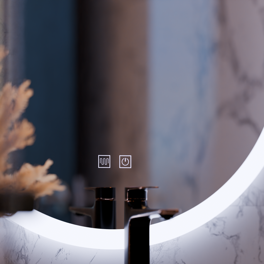 Okrúhle LED zrkadlo, 50 cm, Noxia Touch, Demister System, Stmievateľné