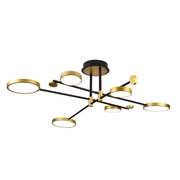 LED luster s diaľkovým ovládaním MARIA, 6 prvkov, 31W, teplé/studené/neutrálne svetlo 3000K/4000K/6000K, stmievateľné, zlatá a čierna, kov