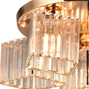 Sasha moderný klasický luster, LC117/5GD, 5x E27, kov a krištáľ, zlato, tienidlo