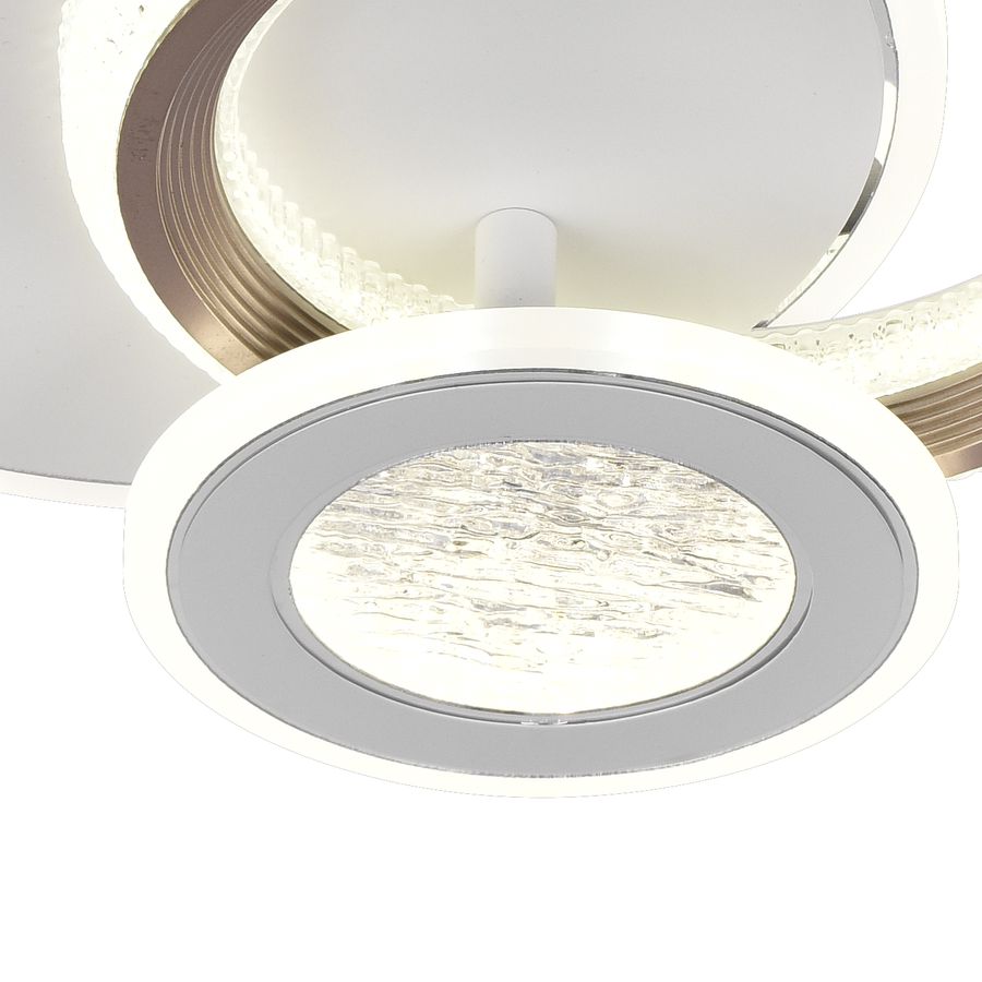 LED LED fraktalum rondo, 36W, 3 kruhy, studené/horúce/neutrálne svetlo, čierna