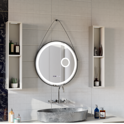 Round LED zrkadlové snímač Motionglow Micah Marcello 60 cm DESMANTICKÉ HODINY ZARIADENIE