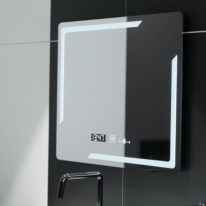 Zrkadlové obdĺžnikové obdĺžnikové 80x60cm Rayonment Motionglow Marcelow System Petrít v systéme a teplomer Daim