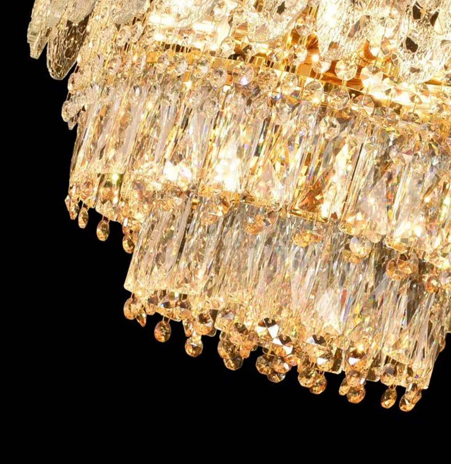 Lustrový krištáľový Windsor elegancia 6x E14, priemer 49 cm, lesklé zlato, nastaviteľná výška