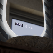 Oválne LED zrkadlo, 50x100cm, Lucia senzor Marcello, Demister System, Hodiny & Teplomer, Stmievateľné