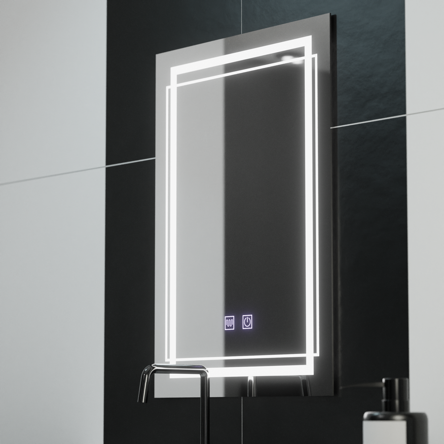 Zrkadlové LED obdĺžnikový obdĺžnik 50x70cm dotyk Koven deaktivujúci systém