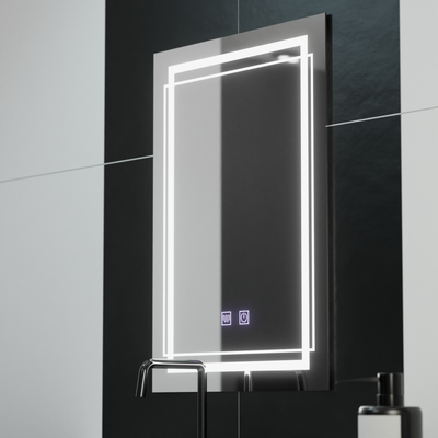 Zrkadlové LED obdĺžnikový obdĺžnik 50x70cm dotyk Koven deaktivujúci systém