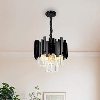 Crystal blois petito 3xe14 luster, priemer 30 cm, čierna, nastaviteľná výška