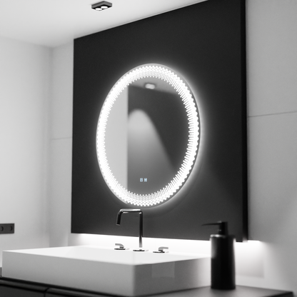 Oglinda LED Rotunda 70cm,  Stellaire Touch, Sistem Dezaburire, Dimabila