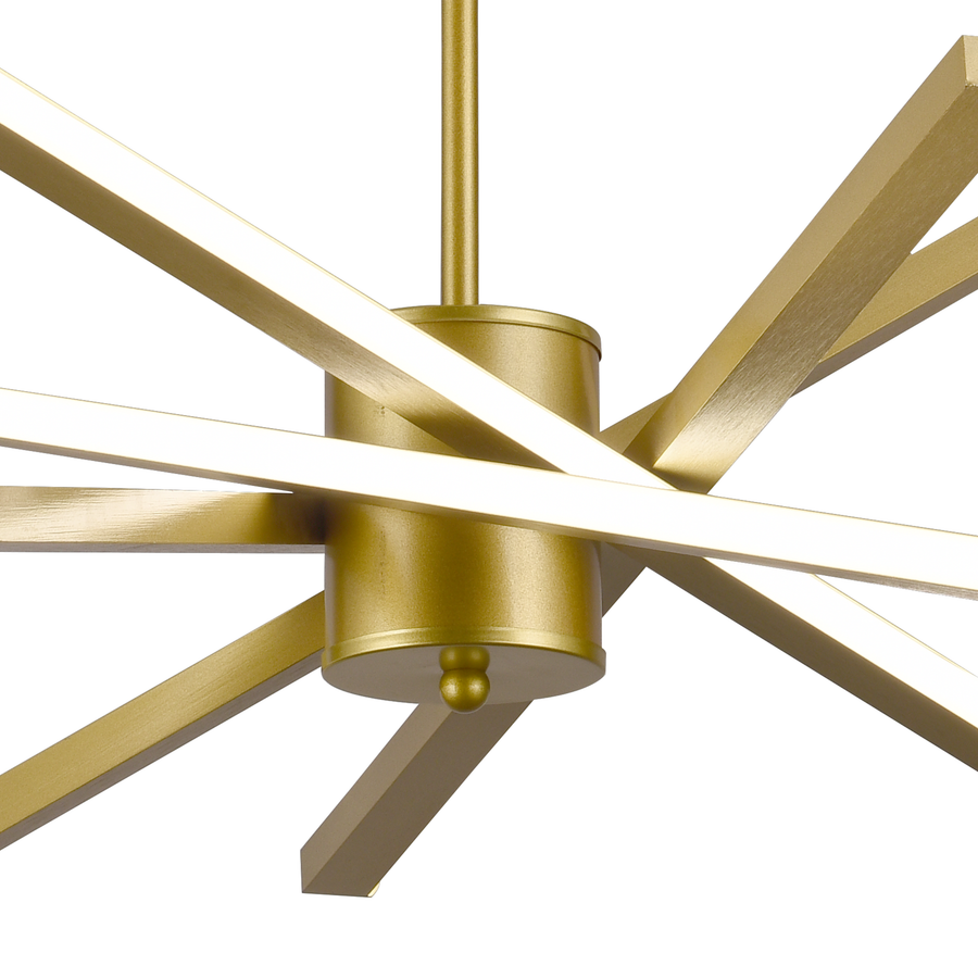 LED luster s diaľkovým ovládaním LT176/5GD, 69W, 5 prvkov, studené/teplé/neutrálne svetlo 3000K/4000K/6000K, stmievateľné, zlaté, nastaviteľná výška, kov a akryl