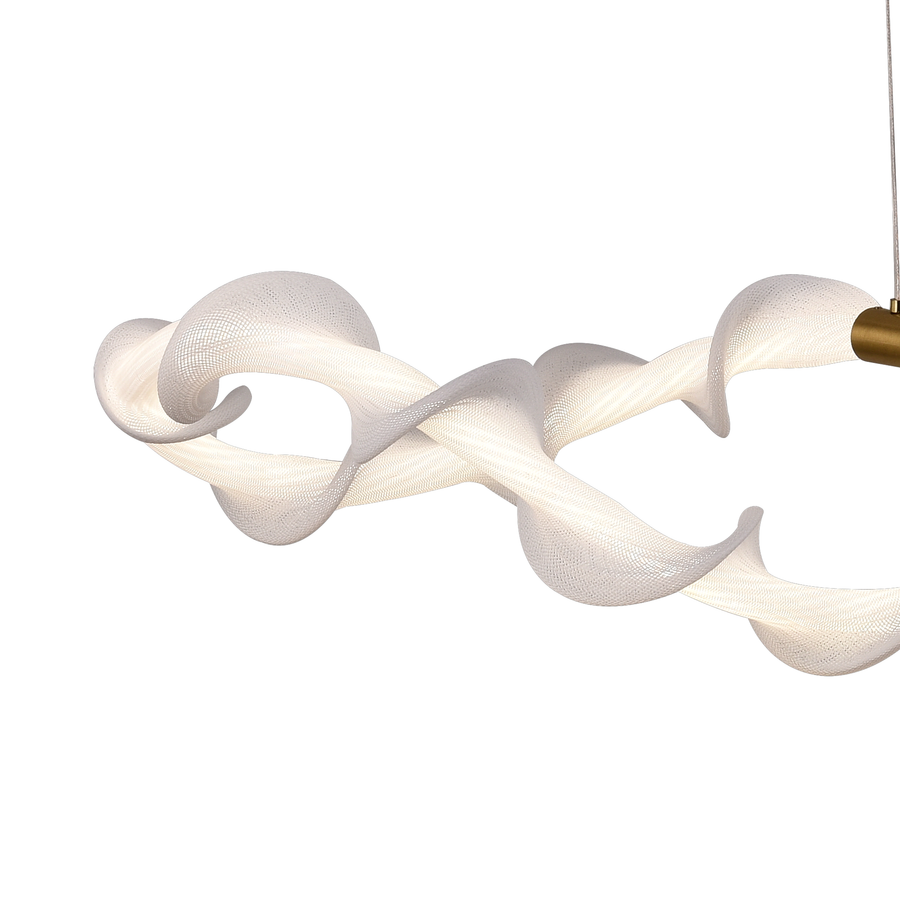 Závesný akrylový LED luster LT762/2GD, 80W, teplé/neutrálne/studené svetlo 3000/4000/6000K, biely, nastaviteľná výška