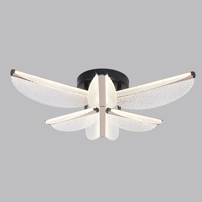 LED luster s diaľkovým ovládaním TULLIO 68W, 6 okvetných lístkov, studené/teplé/neutrálne svetlo, stmievateľné, čierny