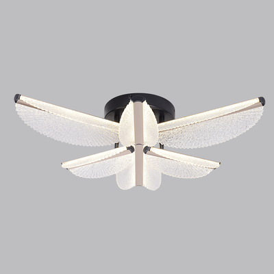 LED luster s diaľkovým ovládaním TULLIO 68W, 6 okvetných lístkov, studené/teplé/neutrálne svetlo, stmievateľné, čierny