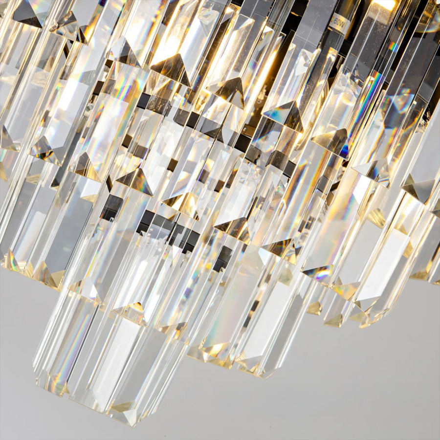 Crystal Luster Blois Noble 4xE14, priemer 40 cm, čierna, nastaviteľná výška
