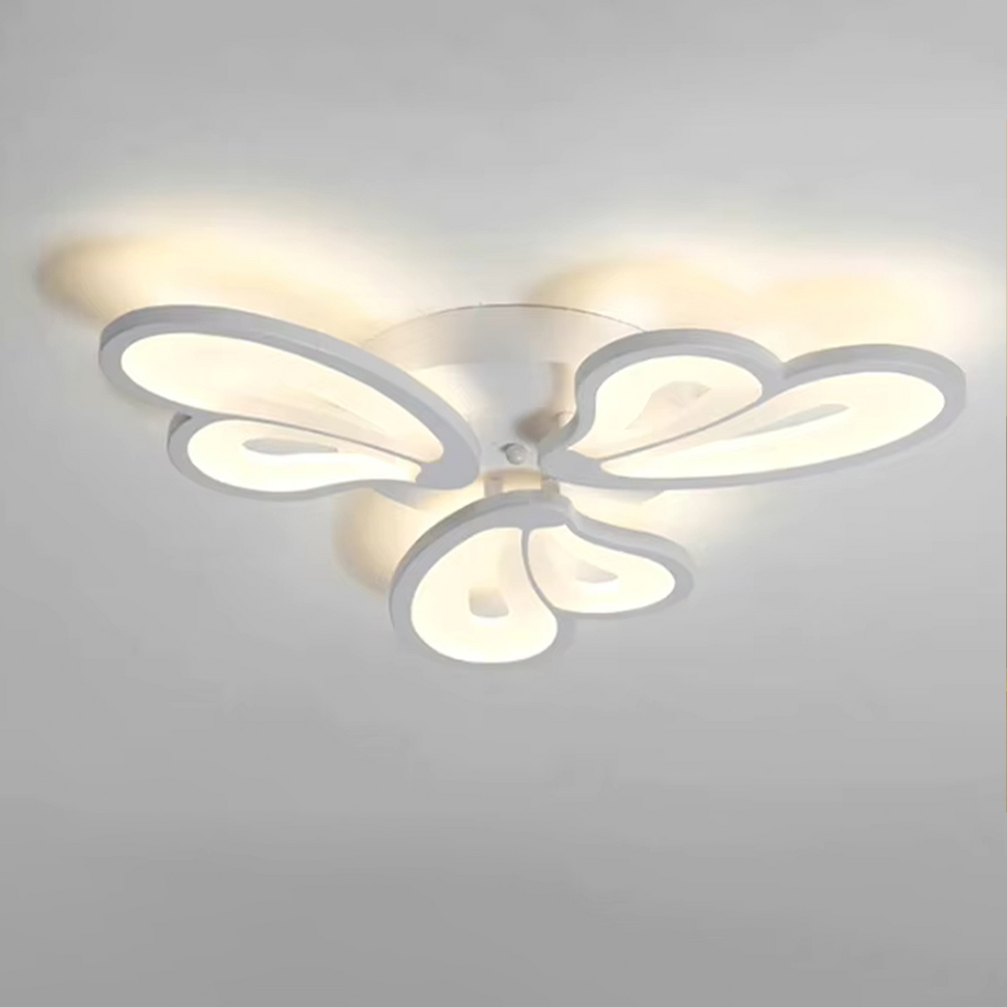 LED túžba s diaľkovým ovládaním kvetu, 43 W, 3 okvetné lístky, studené/horúce/neutrálne svetlo, nestabilné, biele