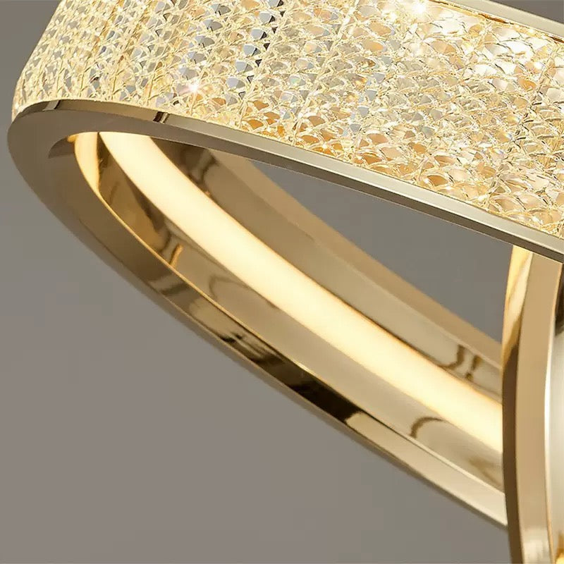 Candelabru Cristal, Kensington Magno, 62W, Auriu, 2 elemente, Inaltime reglabila, Lumina Calda/Rece/Neutra