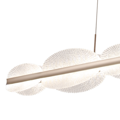 Závesný LED luster s diaľkovým ovládaním ISOTTA 105W, Studené/Teplé/Neutrálne svetlo 3000K/4000K/6000K, Stmievateľné, Nastaviteľná výška, Čierna a Strieborná, Kov a Krištáľ