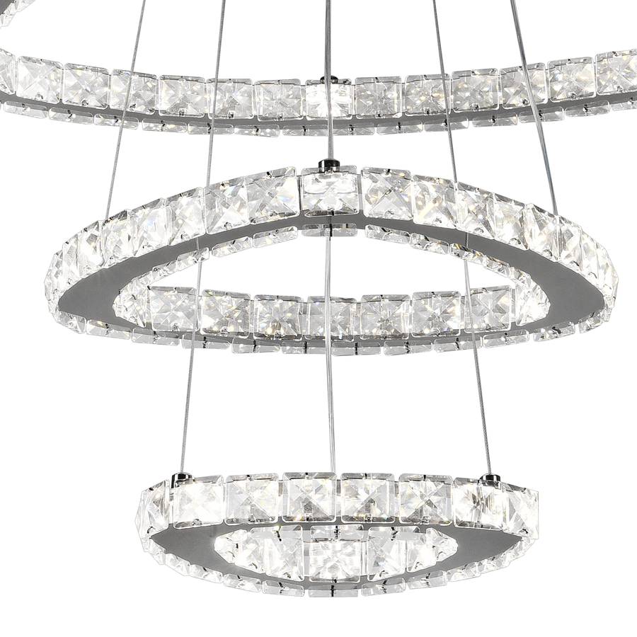 LED kryštál LULUS s 118 W Silver Latifah Diaľkovým ovládaním