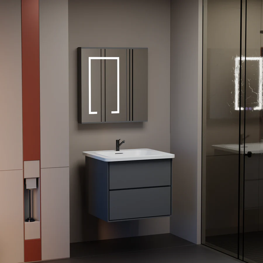 Súprava kúpeľňového nábytku SANTORINI, 60x50cm, 2 kusy, sivá a biela