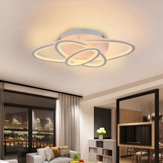 LED luster s diaľkovým ovládaním TIANA 78W, 3 elipsy, Studené/Teplé/Neutrálne svetlo, Stmievateľné, Biely LED luster s diaľkovým ovládaním Predvolený názov Alessandro Design