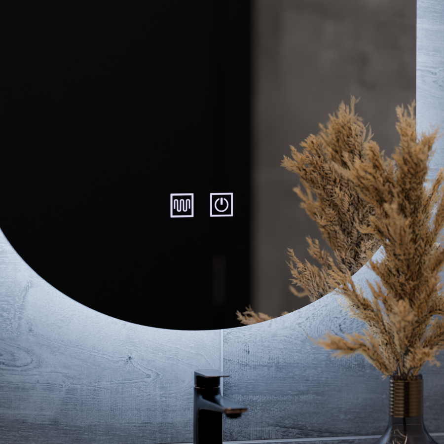 Oválne LED zrkadlo, 50X80cm, E14S/50X80, Touch, Demister System