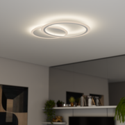 LED luster s diaľkovým ovládaním Lucy, 40 W, 2 kruhy, studené/horúce/neutrálne svetlo, lúč, biele