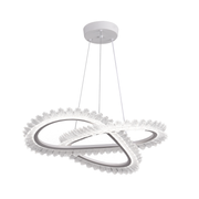 Lulus Led Prism Luminis, Crystal and Metal, 4 kruhy, smoiera, nastaviteľná výška, studené/teplé/neutrálne svetlo, luxusné osvetlenie