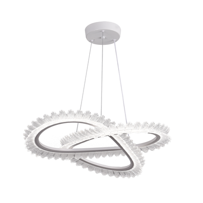 Lulus Led Prism Luminis, Crystal and Metal, 4 kruhy, smoiera, nastaviteľná výška, studené/teplé/neutrálne svetlo, luxusné osvetlenie
