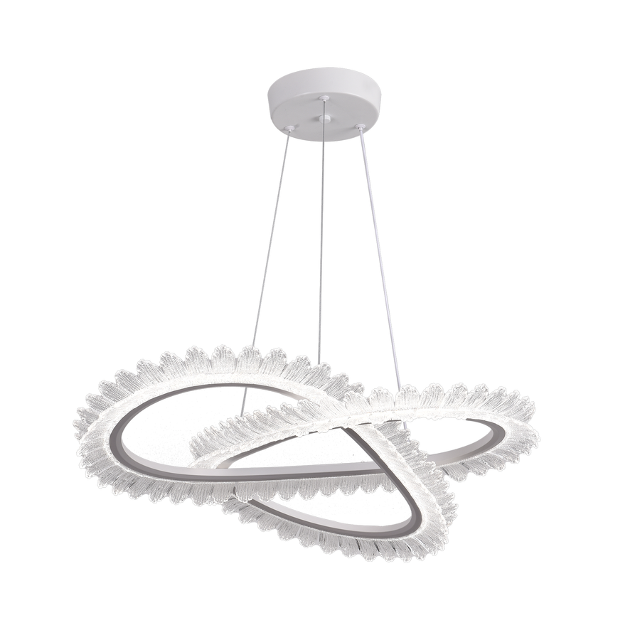 Lulus Led Prism Luminis, Crystal and Metal, 4 kruhy, smoiera, nastaviteľná výška, studené/teplé/neutrálne svetlo, luxusné osvetlenie