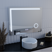 Zrkadlo LED Touch Manfred Defrition System, Clock and TEPELE 60x80 cm Kozmetické zväčšovanie
