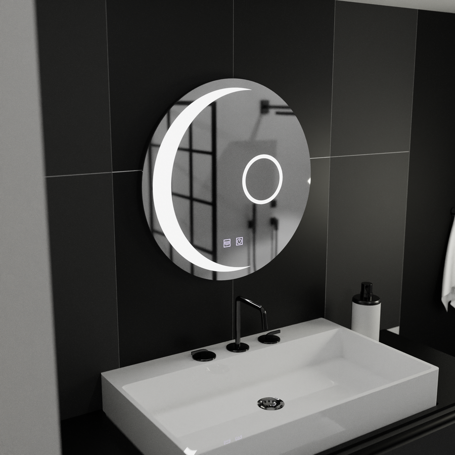 Round LED zrkadlo 70 cm dotykový systém Anello Deaktiving