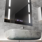 Zrkadlo LED Touch Erich S86/60X80 Systém odhmlievania, hodiny a teplota 60x80 cm