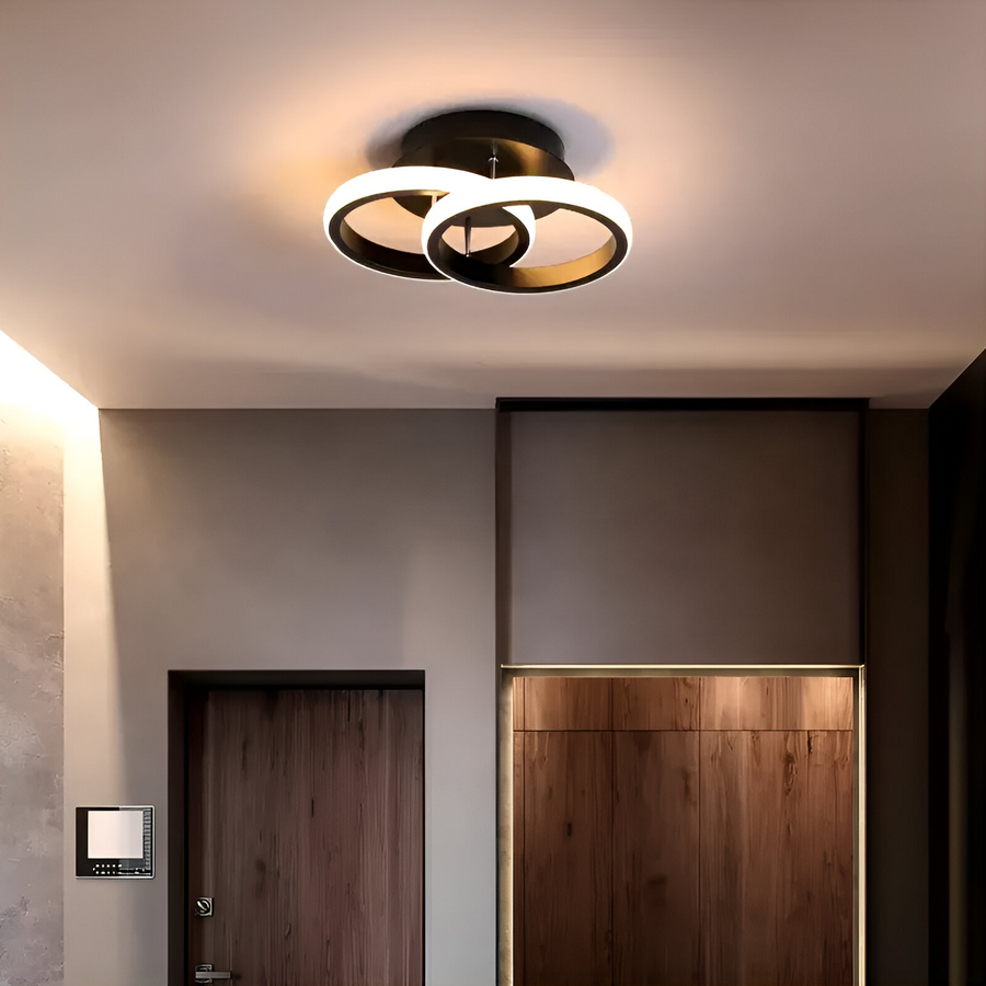 LED luster VERTEX CIRCULA 22W, 2 kruhy, kovové rámy, studené/teplé/neutrálne svetlo, čierny