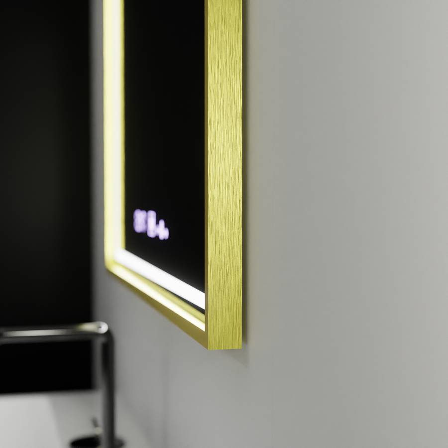 LED obdĺžnikové LED zrkadlo 80x60cm Crystallo Motionglow Marcello Smoteble Clock Defosting System