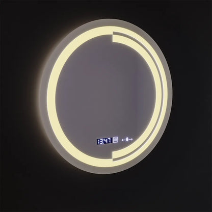 60 cm okrúhle LED zrkadlo Motionglow Sensor Consuel Marcellow Smoteble Clock Defosting System